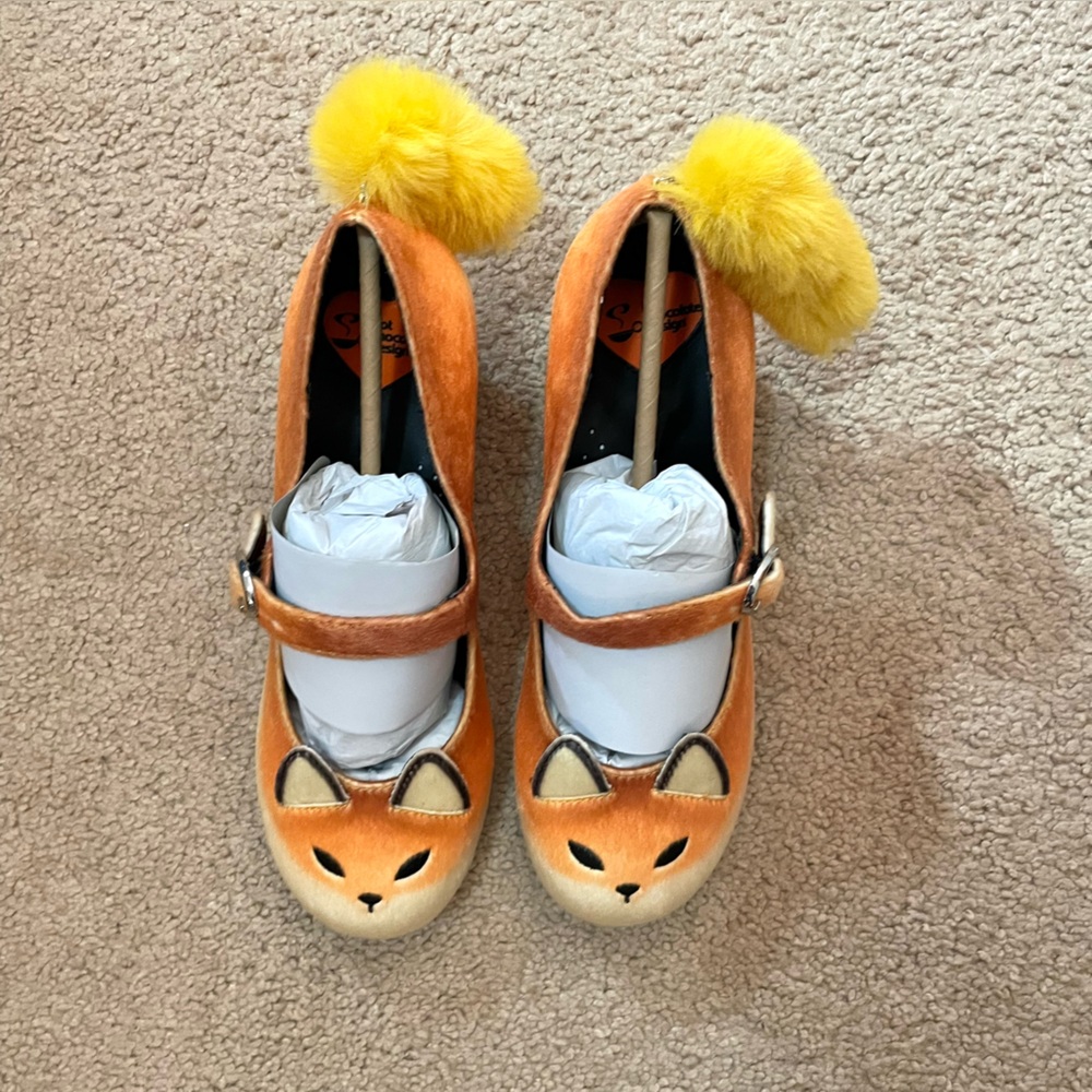 Hot Chocolate Foxy Tail Mary Jane Heels Sz 9 New - Picture 2 of 10